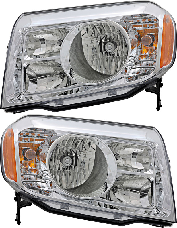 2009-2011 Honda Pilot Headlights Driver Left and Passenger Right Side Halogen