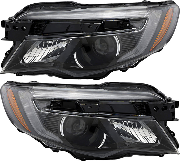 2017-2020 Honda Ridgeline Headlights Driver Left and Passenger Right Side Halogen Without Auto Dimming, With Auto On-Off, With LED Daytime Running Light
