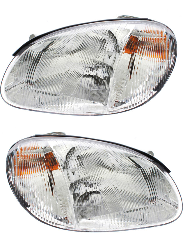 1999-2001 Hyundai Sonata Headlights Driver Left and Passenger Right Side Halogen