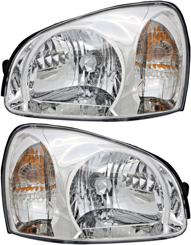 2003-2006 Hyundai Santa Fe Headlights Driver Left and Passenger Right Side Halogen