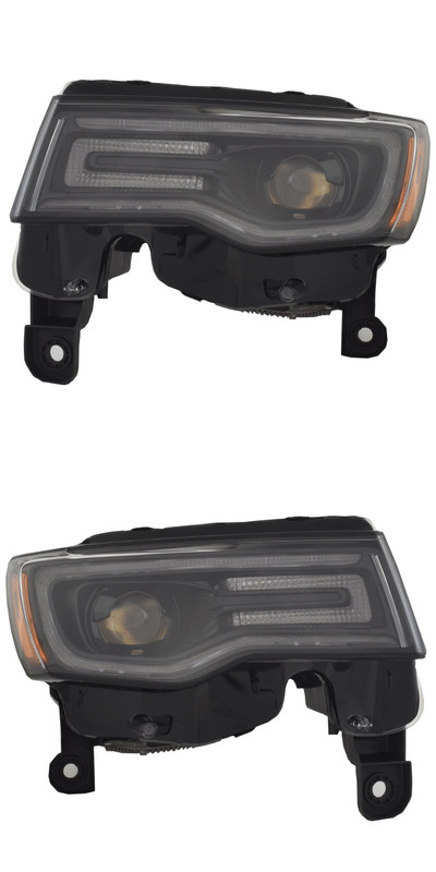 2017-2021 Jeep Grand Cherokee Headlights Driver Left and Passenger Right Side HID/Xenon