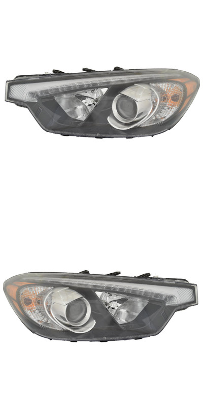 2014-2016 Kia Forte Headlights Driver Left and Passenger Right Side HID/Xenon