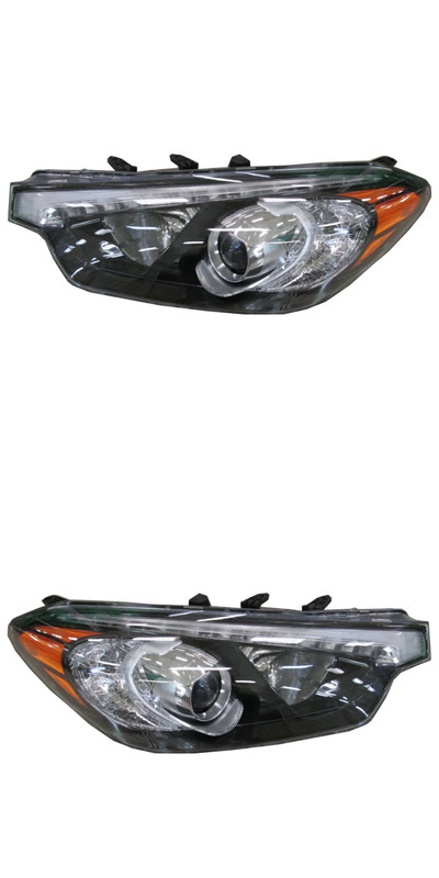 2014-2016 Kia Forte Headlights Driver Left and Passenger Right Side Halogen