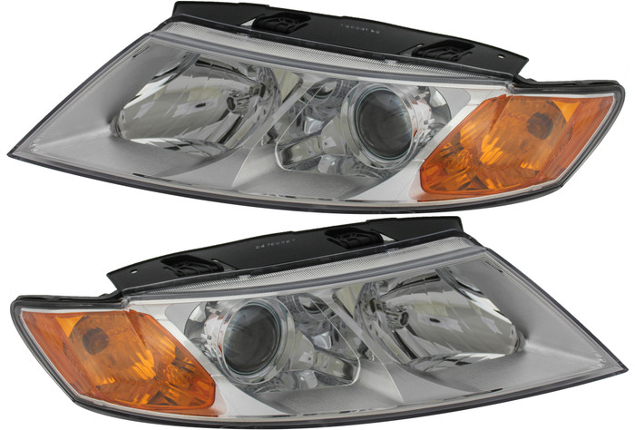 2009-2010 Kia Magentis Headlights Driver Left and Passenger Right Side Halogen Chrome Trim