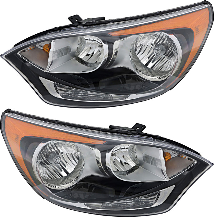 2012-2017 Kia Rio Hatchback Headlights Driver Left and Passenger Right Side Halogen