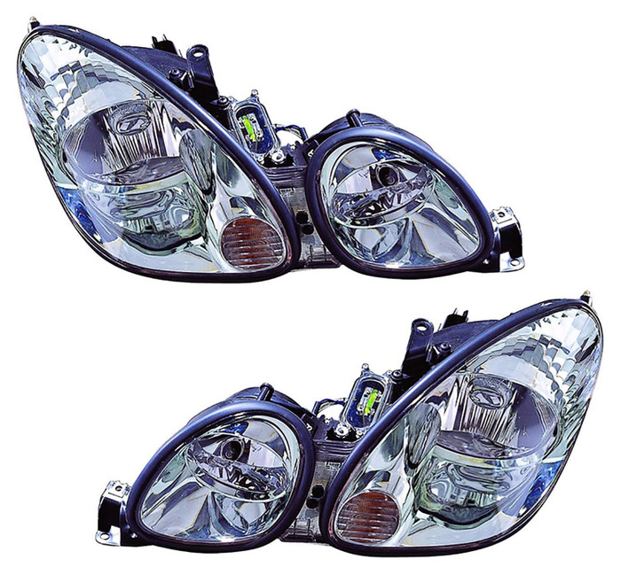 2001 Lexus GS430 Headlights Driver Left and Passenger Right Side Halogen