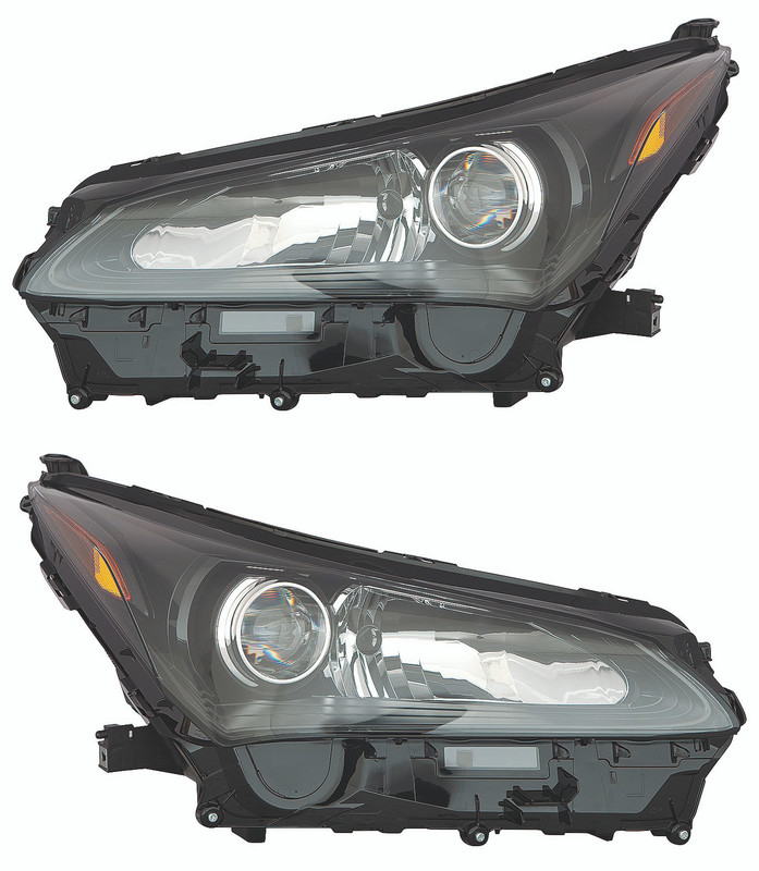 2015-2017 Lexus NX200t Headlights Driver Left and Passenger Right Side Halogen Excluding Sport Package