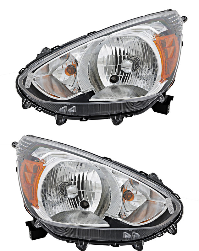 2014-2020 Mitsubishi Mirage Headlights Driver Left and Passenger Right Side Halogen