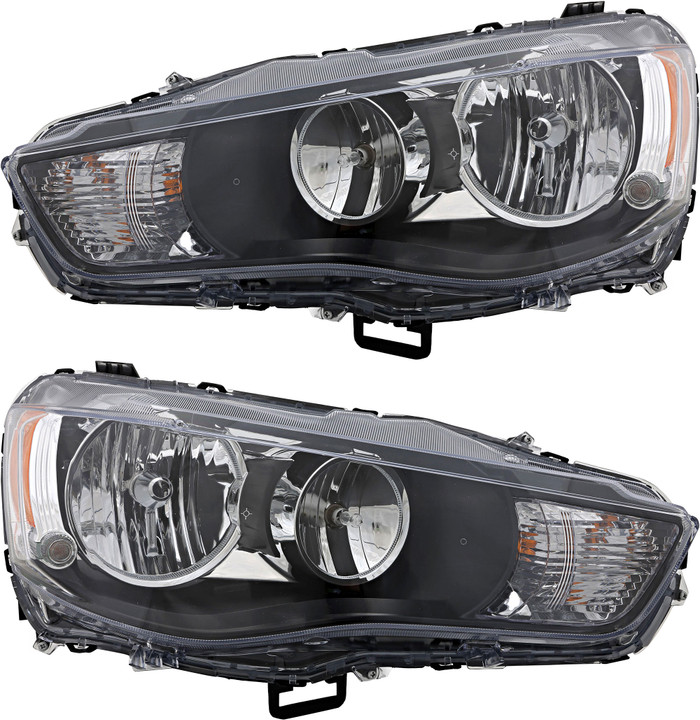 2010-2013 Mitsubishi Outlander Headlights Driver Left and Passenger Right Side Halogen