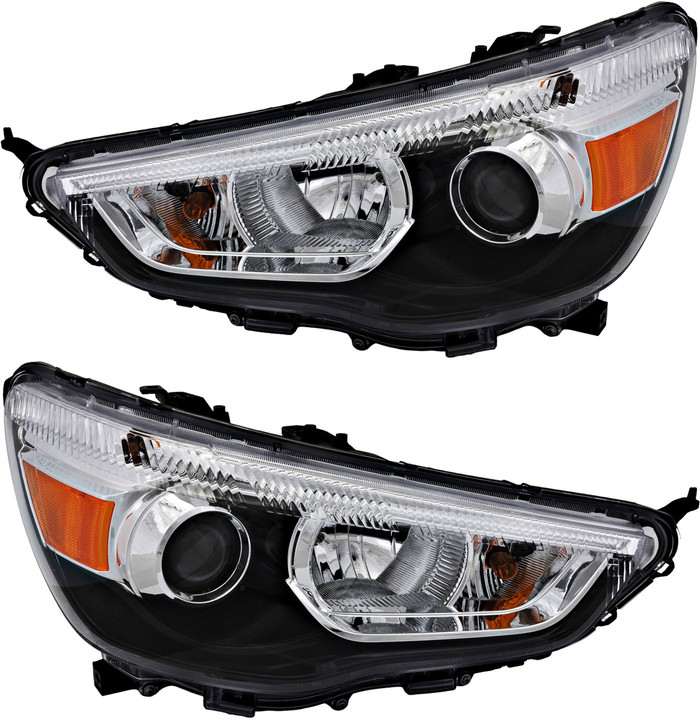 2011-2019 Mitsubishi Outlander Headlights Driver Left and Passenger Right Side Halogen