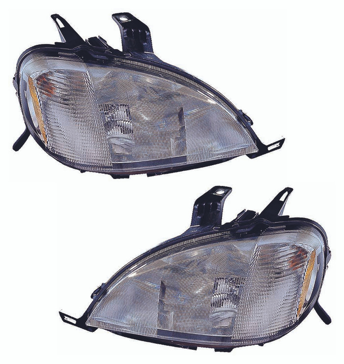 1998-2001 Mercedes Benz M Class Headlights Driver Left and Passenger Right Side Halogen With Sport Package