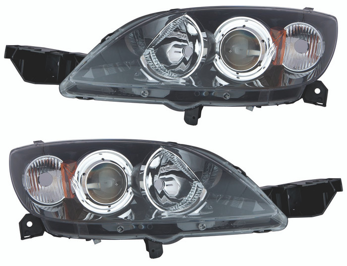 2004-2009 Mazda 3 Hatchback Headlights Driver Left and Passenger Right Side HID/Xenon
