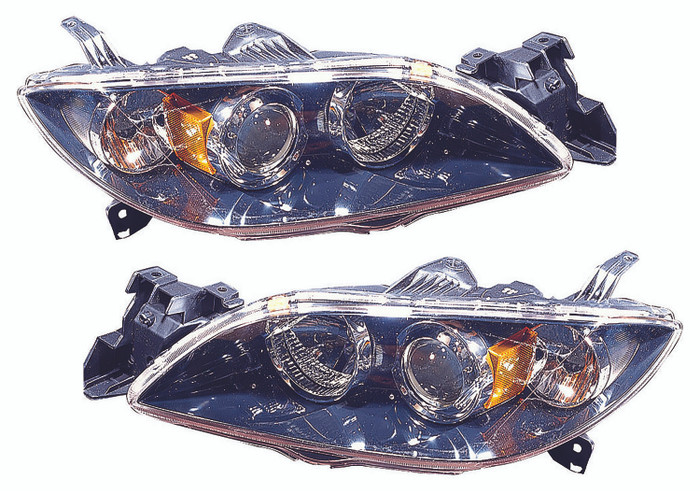 2004-2006 Mazda 3 Sedan Headlights Driver Left and Passenger Right Side HID/Xenon