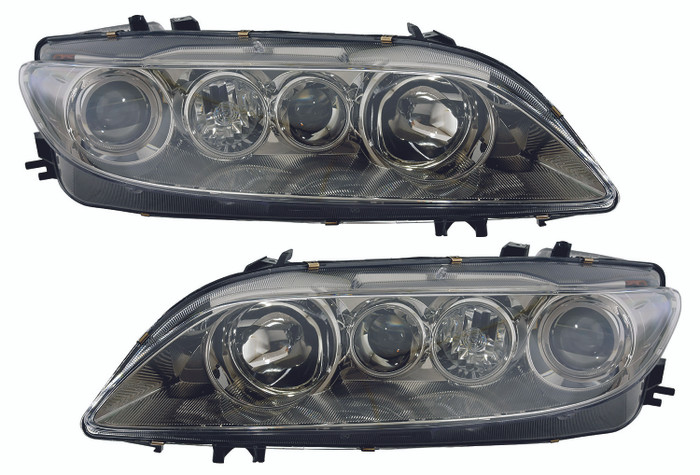 2003-2005 Mazda 6 Headlights Driver Left and Passenger Right Side Halogen Models With Fog Light
