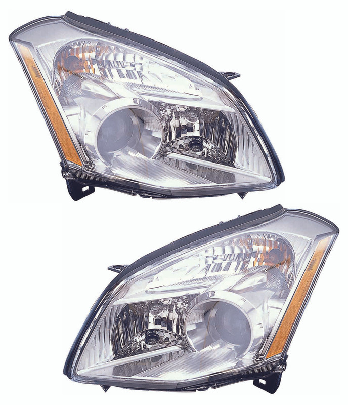 2007 Nissan Maxima Headlights Driver Left and Passenger Right Side Halogen