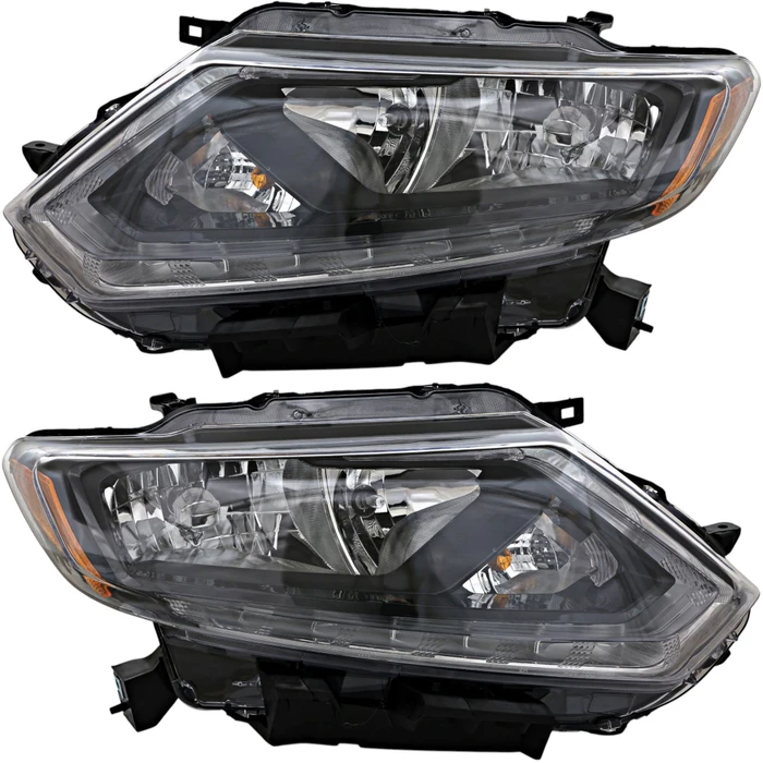 2014-2016 Nissan Rogue Headlights Driver Left and Passenger Right Side Halogen