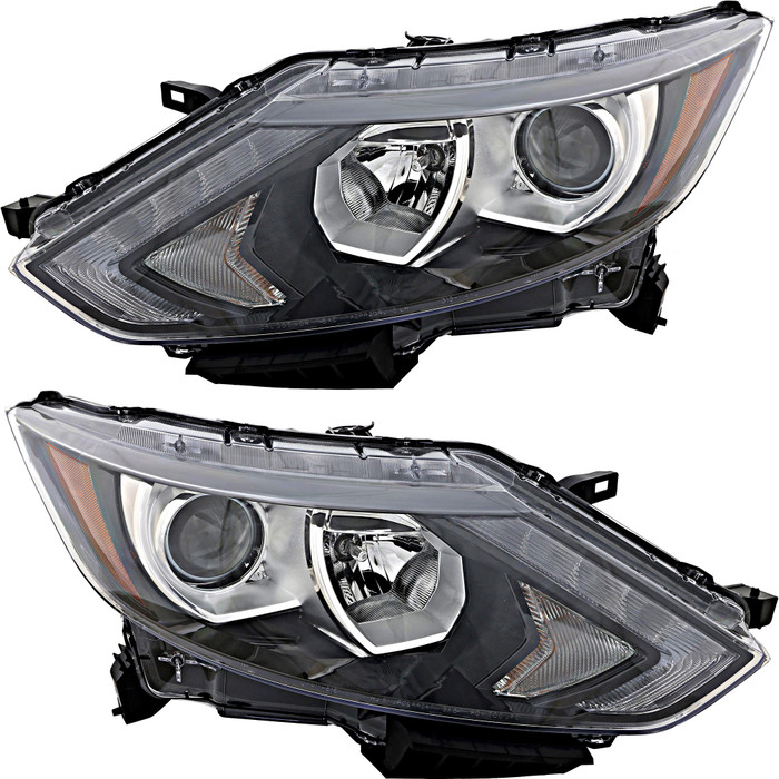 2017-2019 Nissan Rogue Sport Headlights Driver Left and Passenger Right Side Halogen