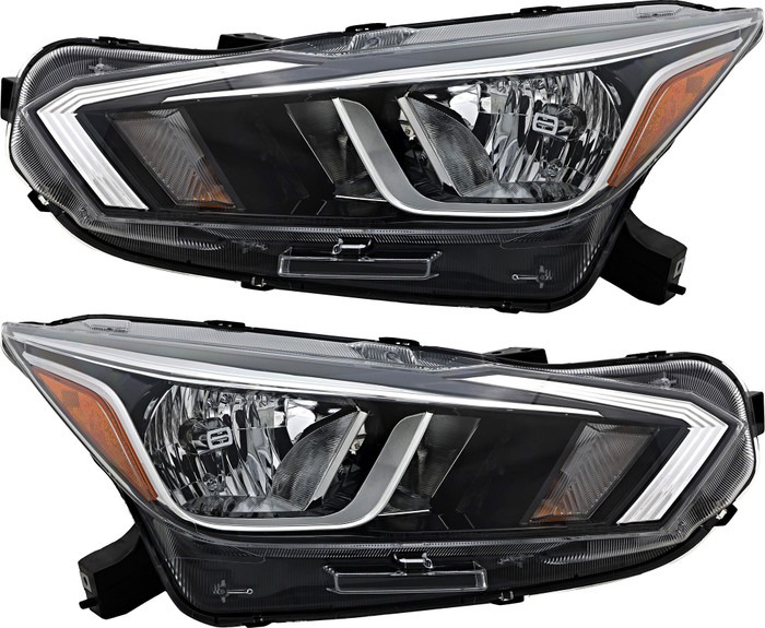 2020-2021 Nissan Versa Headlights Driver Left and Passenger Right Side Halogen