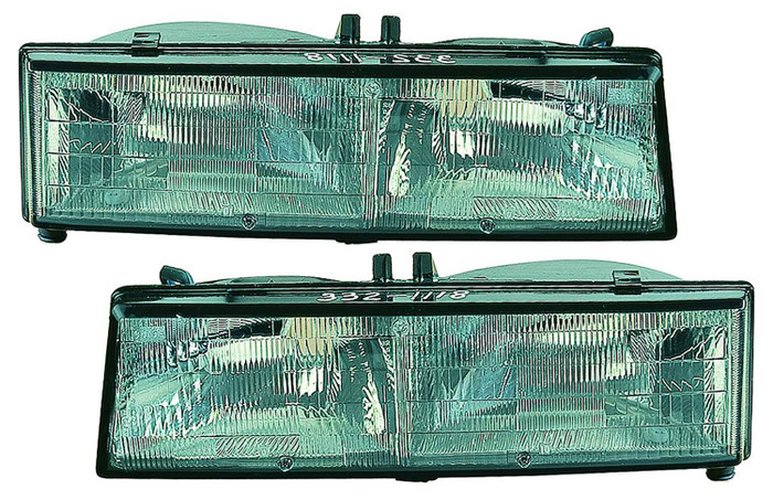 1989-1991 Pontiac Grand Am Headlights Driver Left and Passenger Right Side Halogen