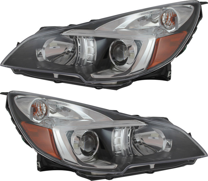 2013-2014 Subaru Outback Headlights Driver Left and Passenger Right Side Halogen Black Trim