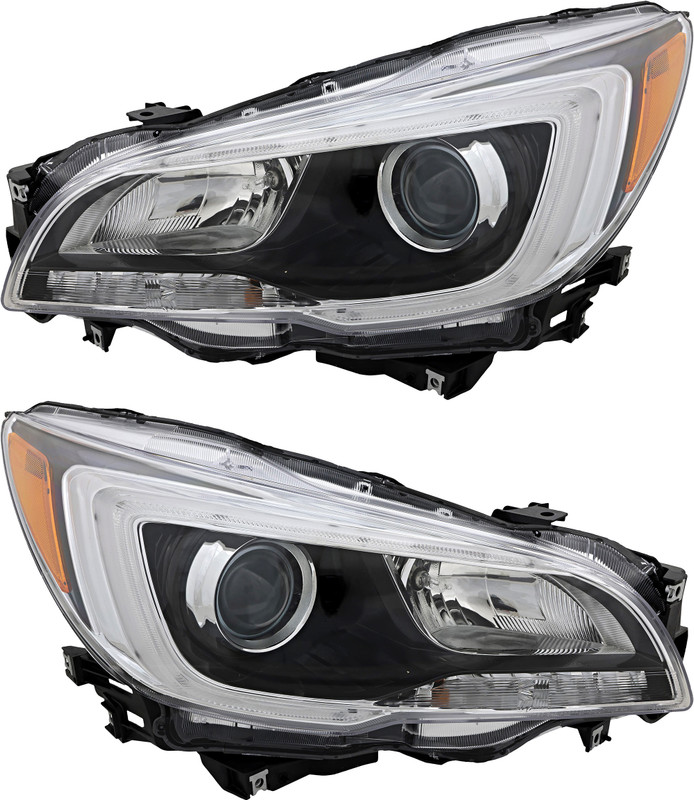 2015-2017 Subaru Legacy Headlights Driver Left and Passenger Right Side Halogen Black Trim