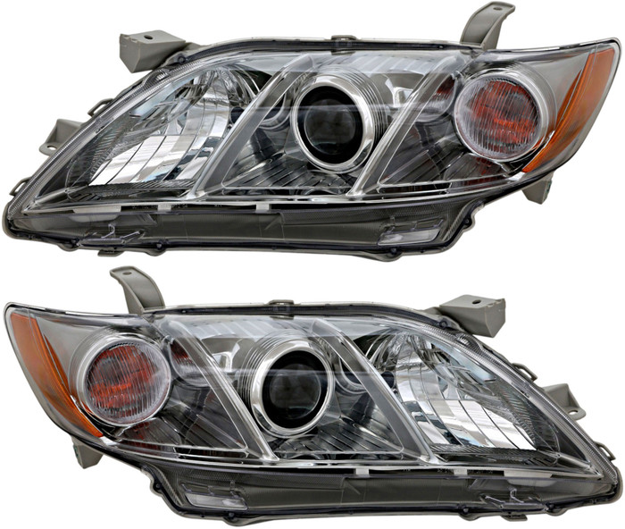 2007-2009 Toyota Camry SE Headlights Driver Left and Passenger Right Side Halogen USA Built TO2502168,TO2503168