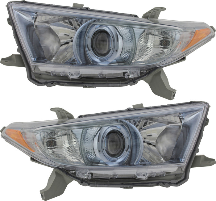 2011-2013 Toyota Highlander Hybrid Headlights Driver Left and Passenger Right Side Halogen