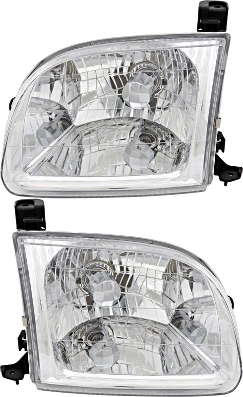 2000-2004 Toyota Tundra Regular and Access Cab Headlights Driver Left and Passenger Right Side Halogen