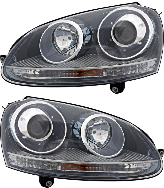 2006-2009 Volkswagen GTI Headlights Driver Left and Passenger Right Side HID/Xenon