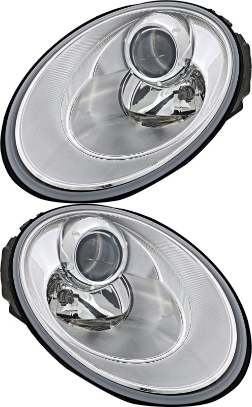 2006-2010 Volkswagen Beetle Headlights Driver Left and Passenger Right Side Halogen