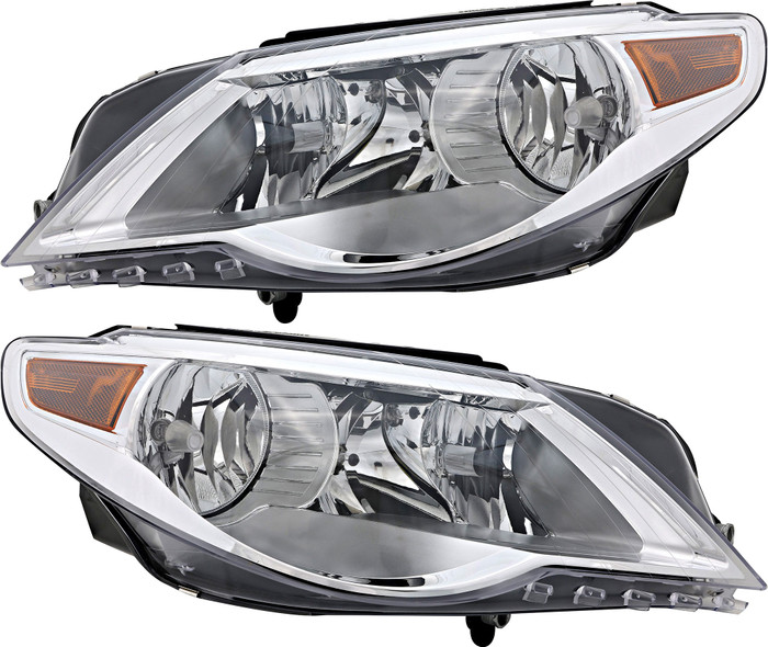 2009-2012 Volkswagen Passat CC Headlights Driver Left and Passenger Right Side Halogen
