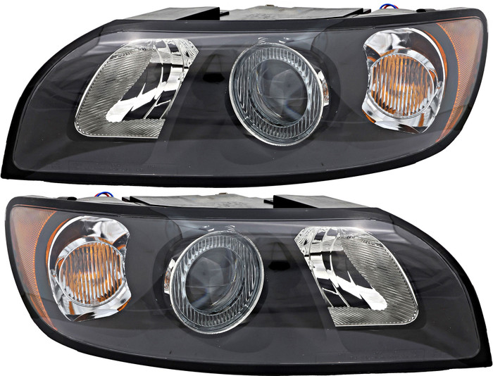 2004-2007 Volvo S40 Headlights Driver Left and Passenger Right Side Halogen