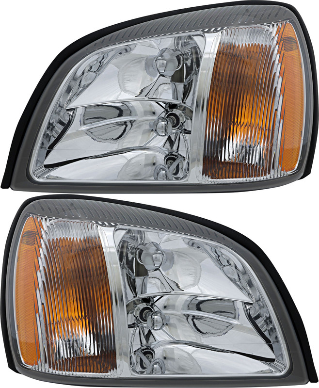 2000-2002 Cadillac DeVille Headlights Driver Left and Passenger Right Side Halogen