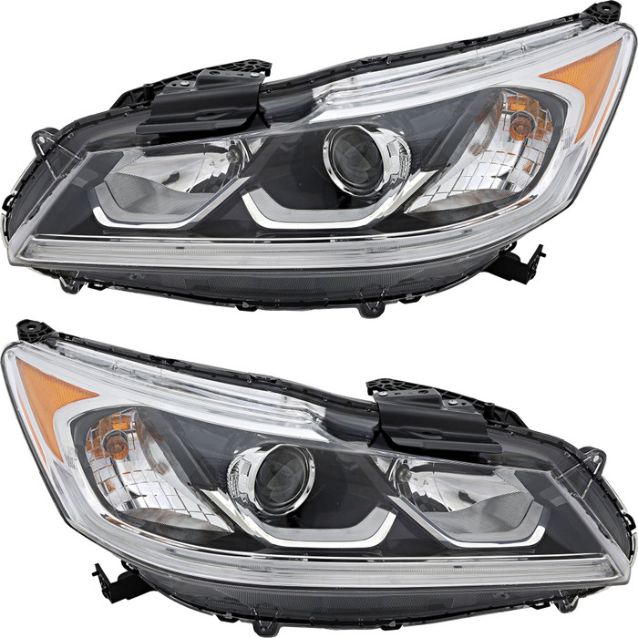 2017 Honda Accord Hybrid Headlights Driver Left and Passenger Right Side Halogen