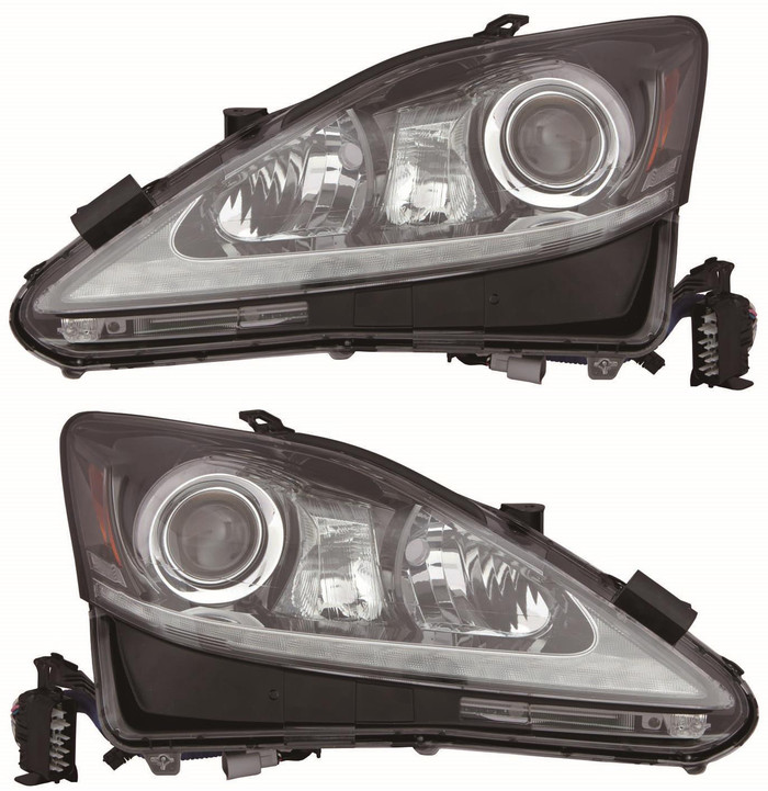 2011 Lexus IS350 Headlights Driver Left and Passenger Right Side HID/Xenon