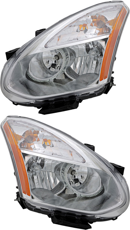 2008 Nissan Rogue Headlights Driver Left and Passenger Right Side Halogen