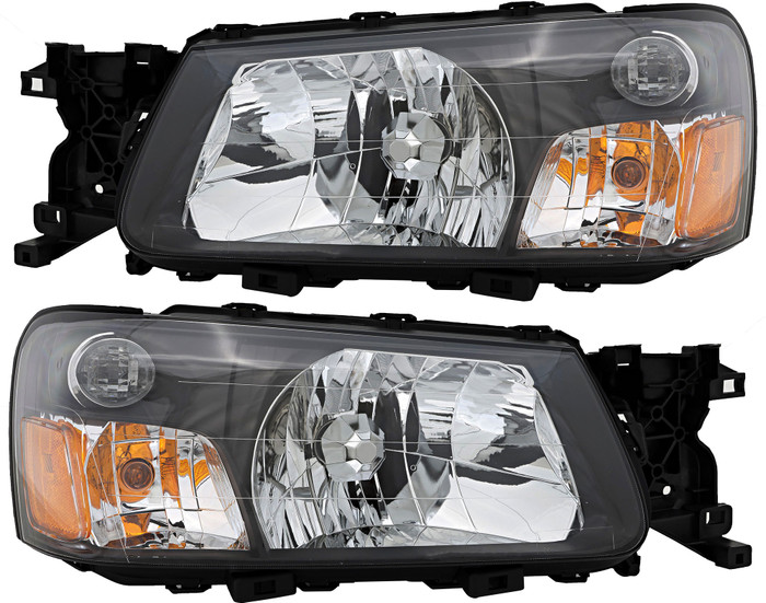 2003-2004 Subaru Forester Headlights Driver Left and Passenger Right Side Halogen