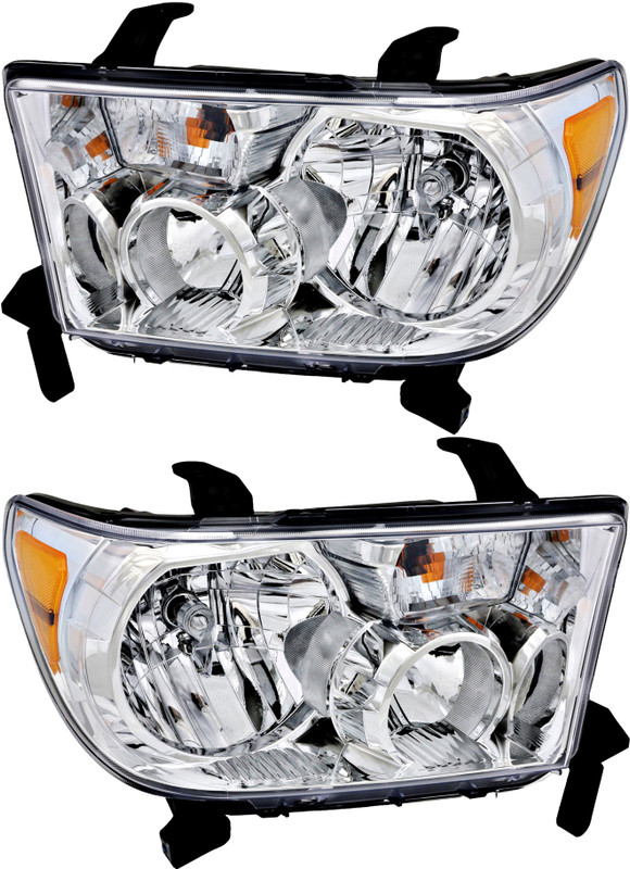 2009-2013 Toyota Tundra Headlights Driver Left and Passenger Right Side Halogen