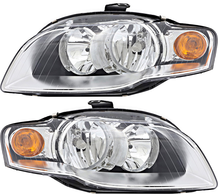 2007-2008 Audi RS4 Headlights Driver Left and Passenger Right Side Halogen
