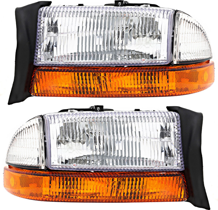 1997-2001 Dodge Durango Headlights Driver Left and Passenger Right Side Halogen