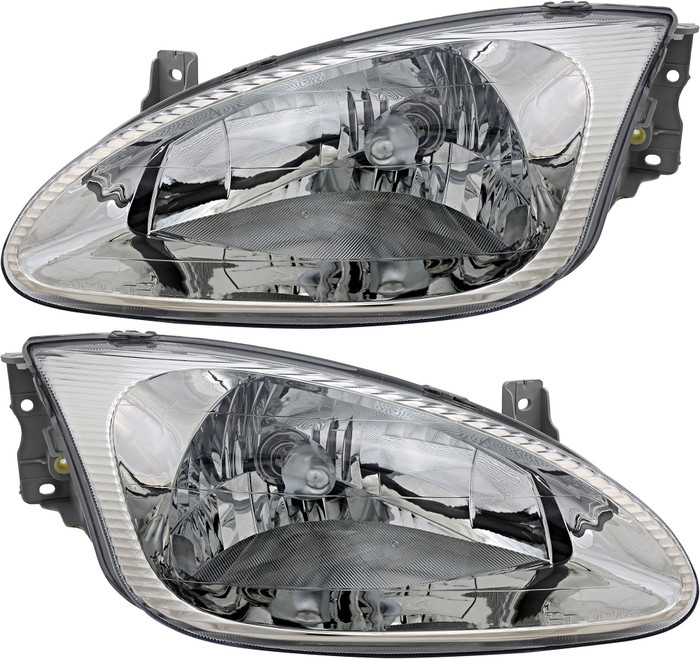 1999-2000 Hyundai Elantra Headlights Driver Left and Passenger Right Side Halogen
