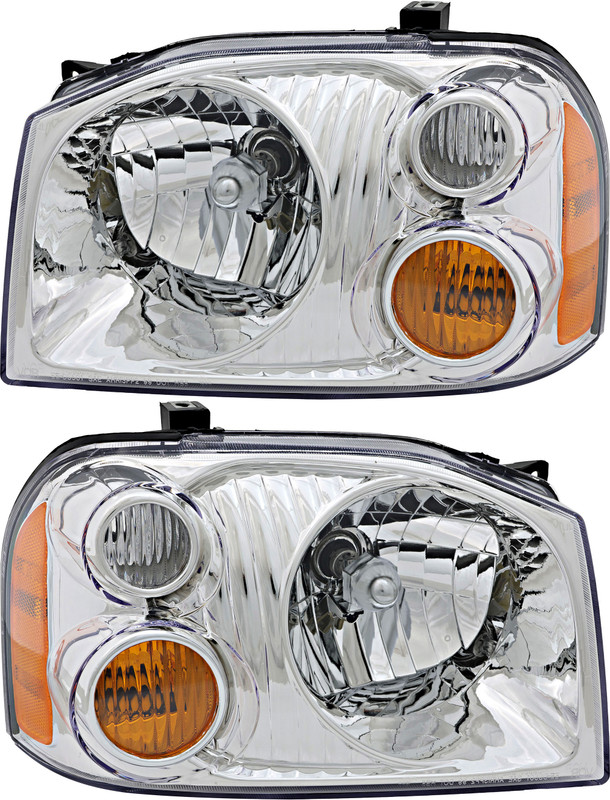 2001-2004 Nissan Frontier XE,Base Headlights Driver Left and Passenger Right Side Halogen