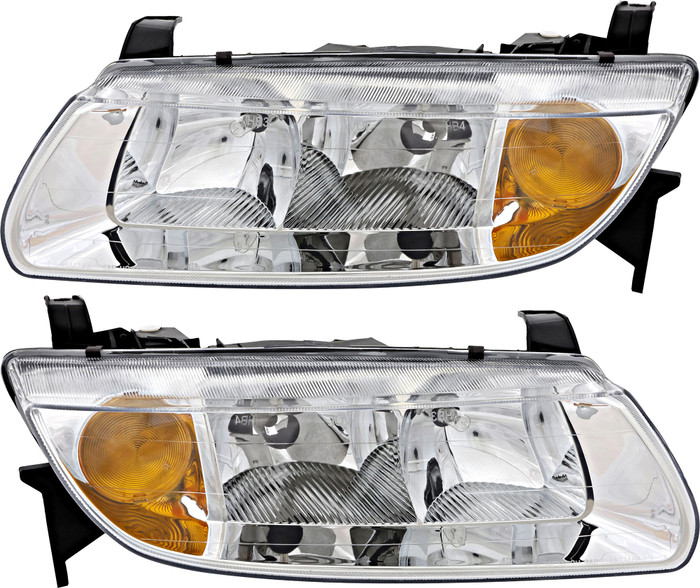 2001-2002 Saturn L100 Headlights Driver Left and Passenger Right Side Halogen