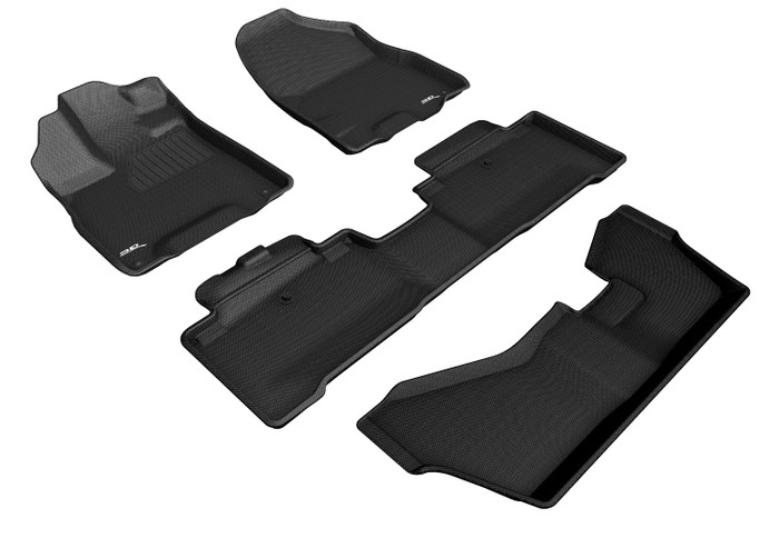 2017-2020 Acura MDX Sport Hybrid Floor Mats Liners Front and Rear Row Kagu Black w/ Bench 2nd row