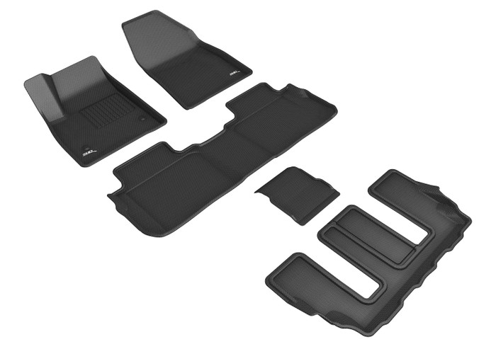 2020-2022 Cadillac XT6 Floor Mats Liners Front and Rear Row Kagu Black w/ Bucket 2nd row