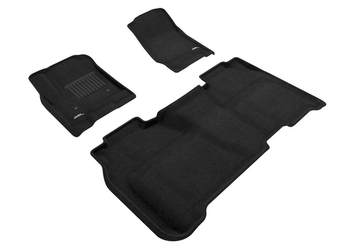 2014-2018 Chevrolet Silverado 1500 Crew Cab Floor Mats Liners Front and Rear Row Elegant Black