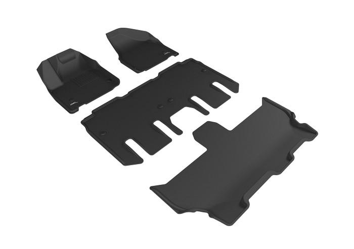 2017-2021 Chrysler Pacifica Floor Mats Liners Front and Rear Row Kagu Black