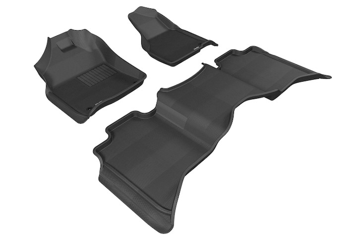 2012-2018 Dodge Ram 1500 Crew Cab Floor Mats Liners Front and Rear Row Kagu Black