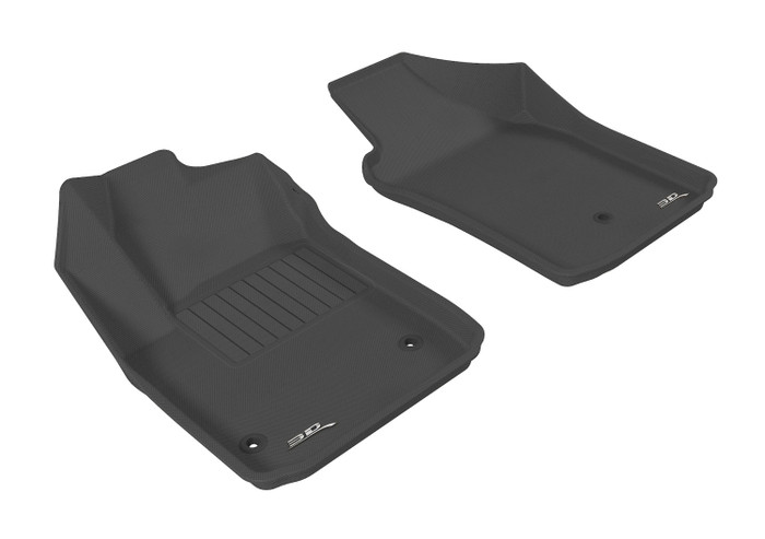 2012-2019 Fiat 500e Floor Mats Liners Front Row Kagu Black