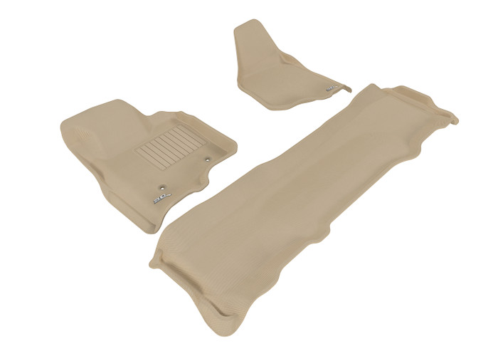 2011-2012 Ford F-250 Supercrew Floor Mats Liners Front and Rear Row Kagu Tan